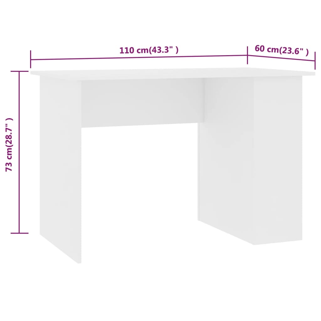 Bureau 110x60x73 cm bewerkt hout wit is nu te koop bij PeponiXL, paradijselijk wonen!