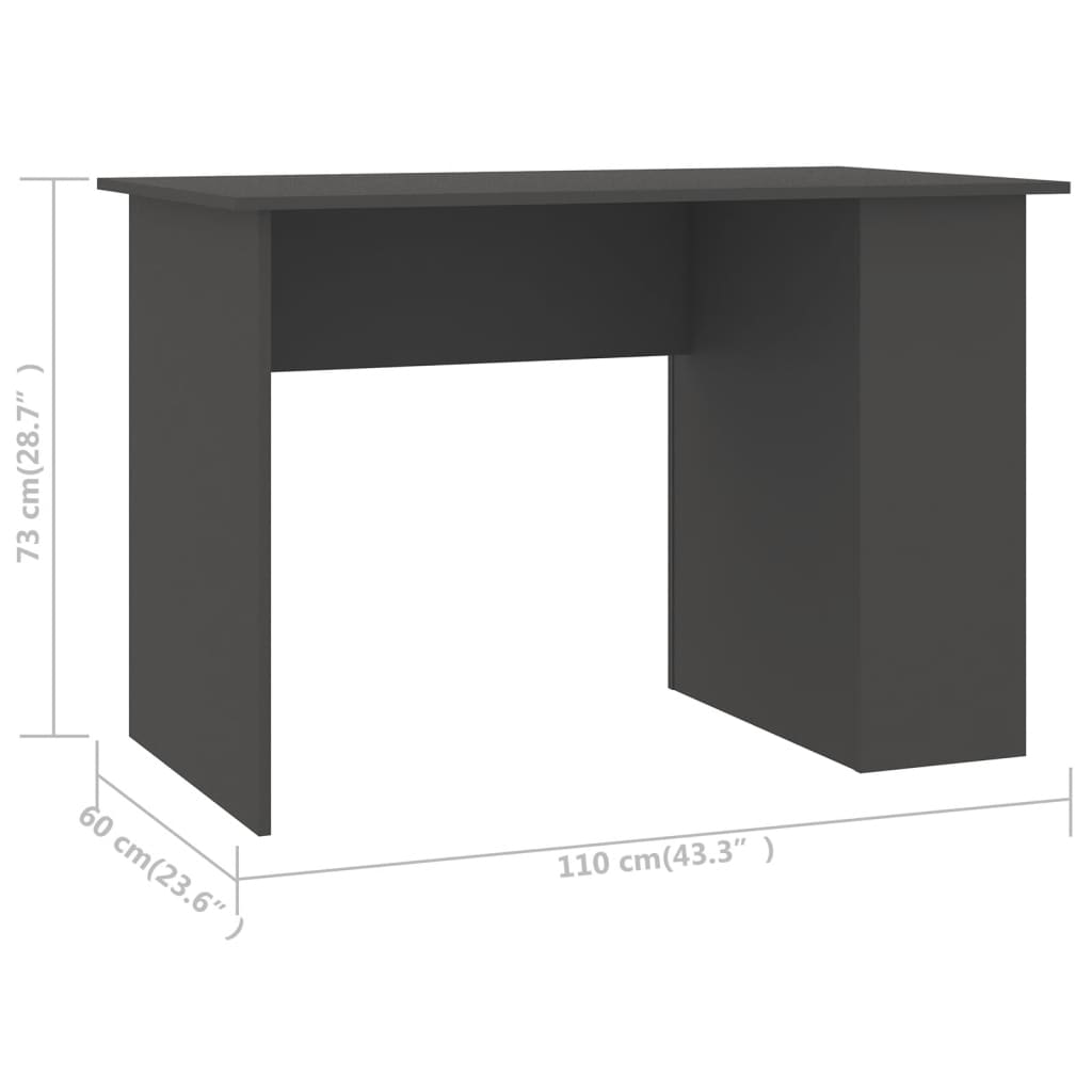 Bureau 110x60x73 cm bewerkt hout grijs