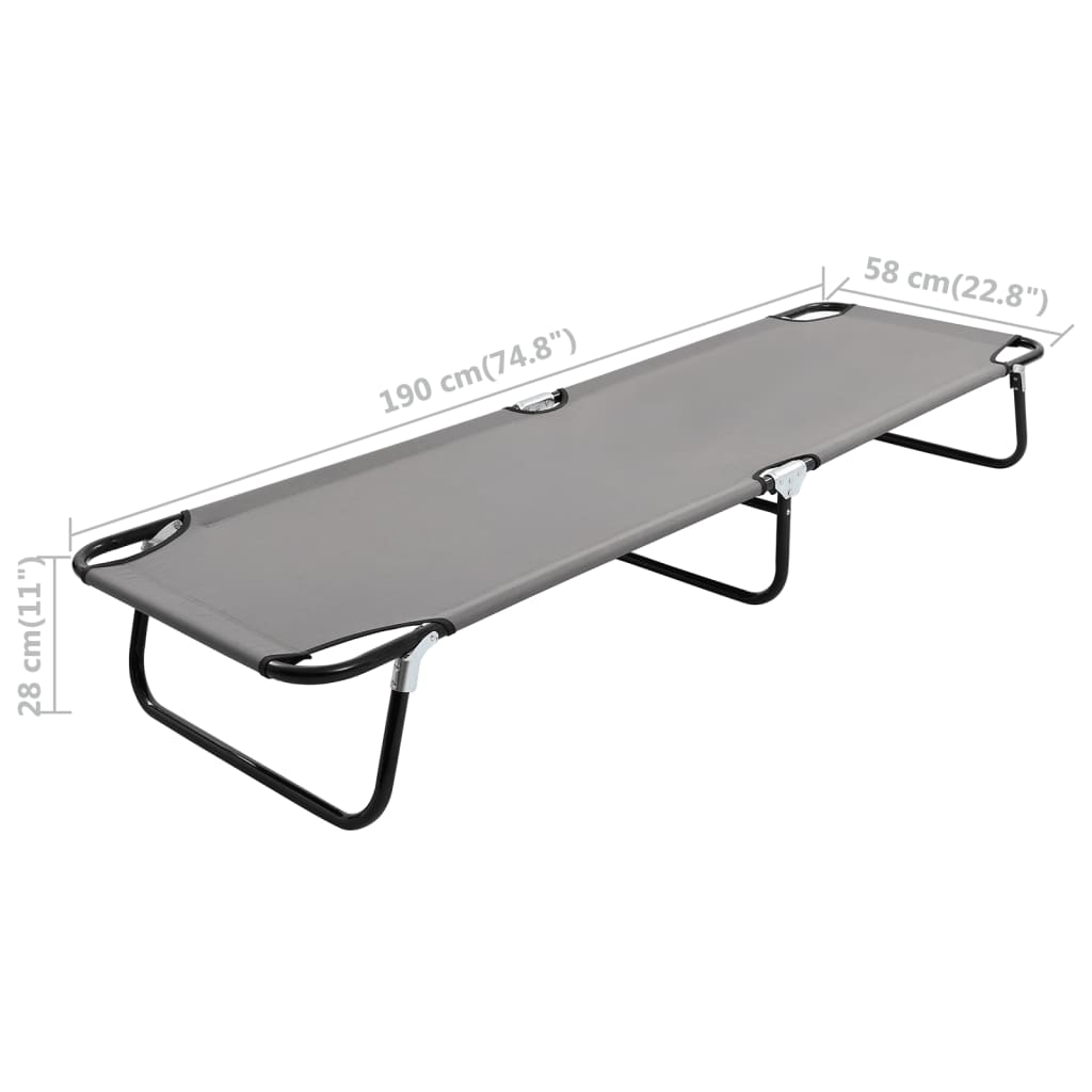 Ligbed inklapbaar staal grijs is nu te koop bij PeponiXL, paradijselijk wonen!