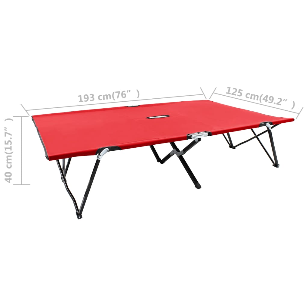 Ligbed 2-persoons inklapbaar staal rood is nu te koop bij PeponiXL, paradijselijk wonen!