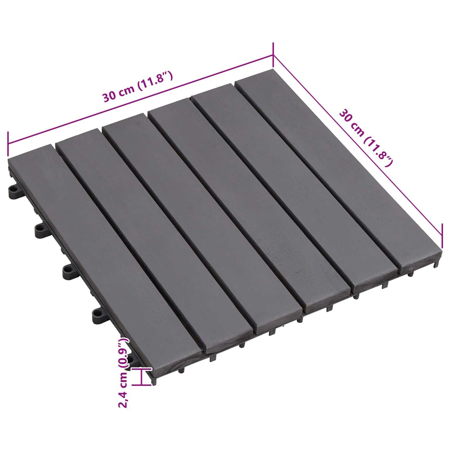 Terras Tegel 10 pcs Grijs 30 x 30 cm Acacia Hardhout is nu te koop bij PeponiXL, paradijselijk wonen!