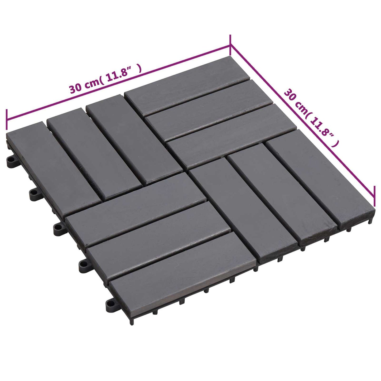 Terras Tegel 10 pcs Grijs 30 x 30 cm Acacia Hardhout is nu te koop bij PeponiXL, paradijselijk wonen!