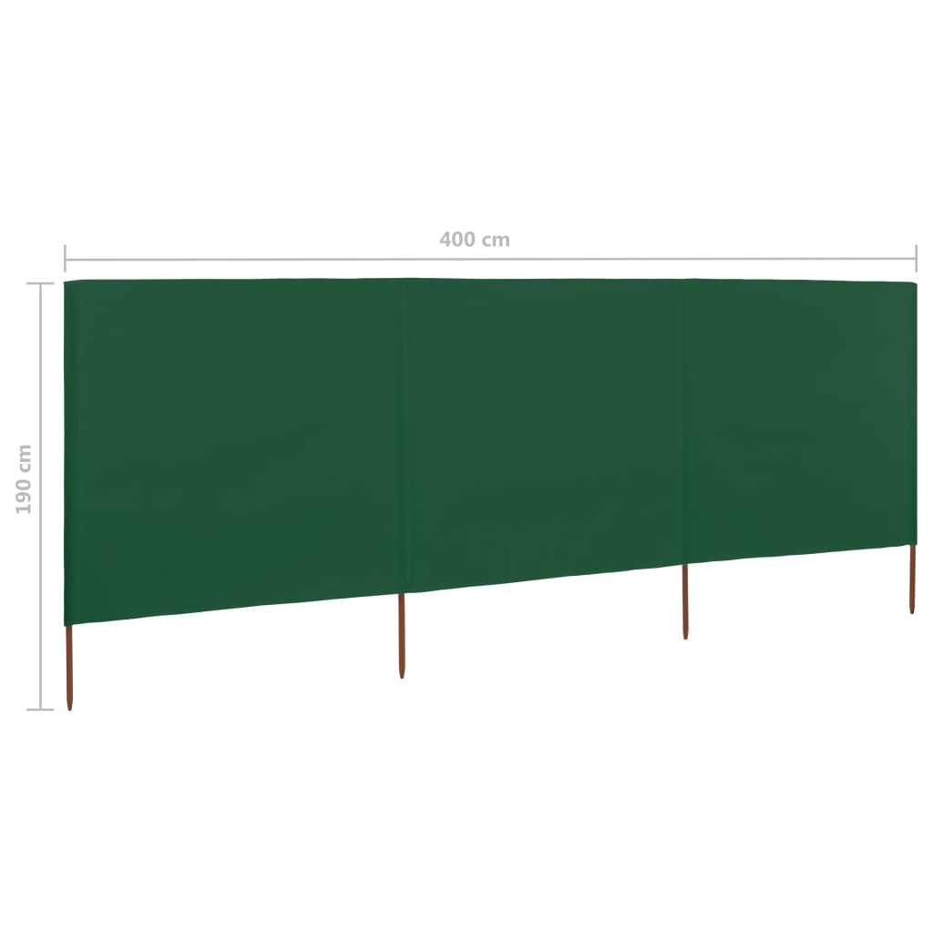Windscherm 3-panelen 400x160 cm stof groen is nu te koop bij PeponiXL, paradijselijk wonen!