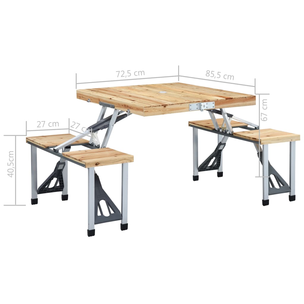 Campingtafel inklapbaar met 4 zitjes staal en aluminium is nu te koop bij PeponiXL, paradijselijk wonen!