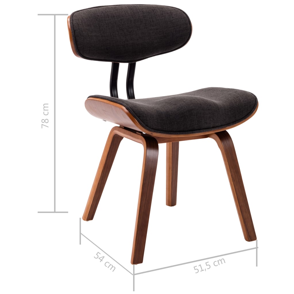 Eetkamerstoelen 6 st gebogen hout en stof grijs is nu te koop bij PeponiXL, paradijselijk wonen!
