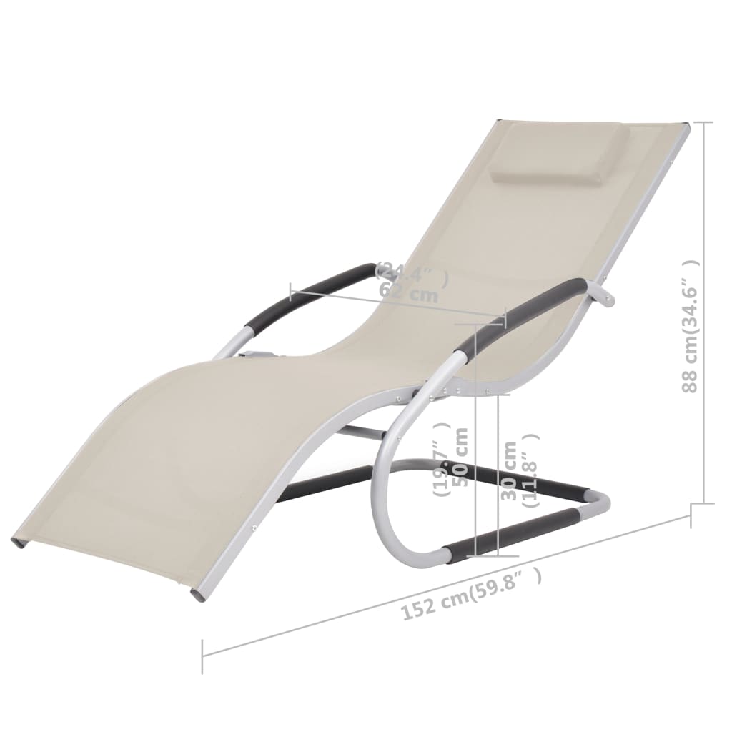 Ligbed met kussen aluminium en textileen crème is nu te koop bij PeponiXL, paradijselijk wonen!