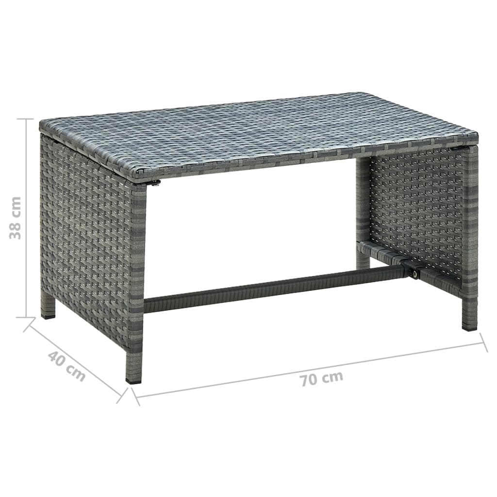 Salontafel 70x40x38 cm poly rattan antraciet is nu te koop bij PeponiXL, paradijselijk wonen!