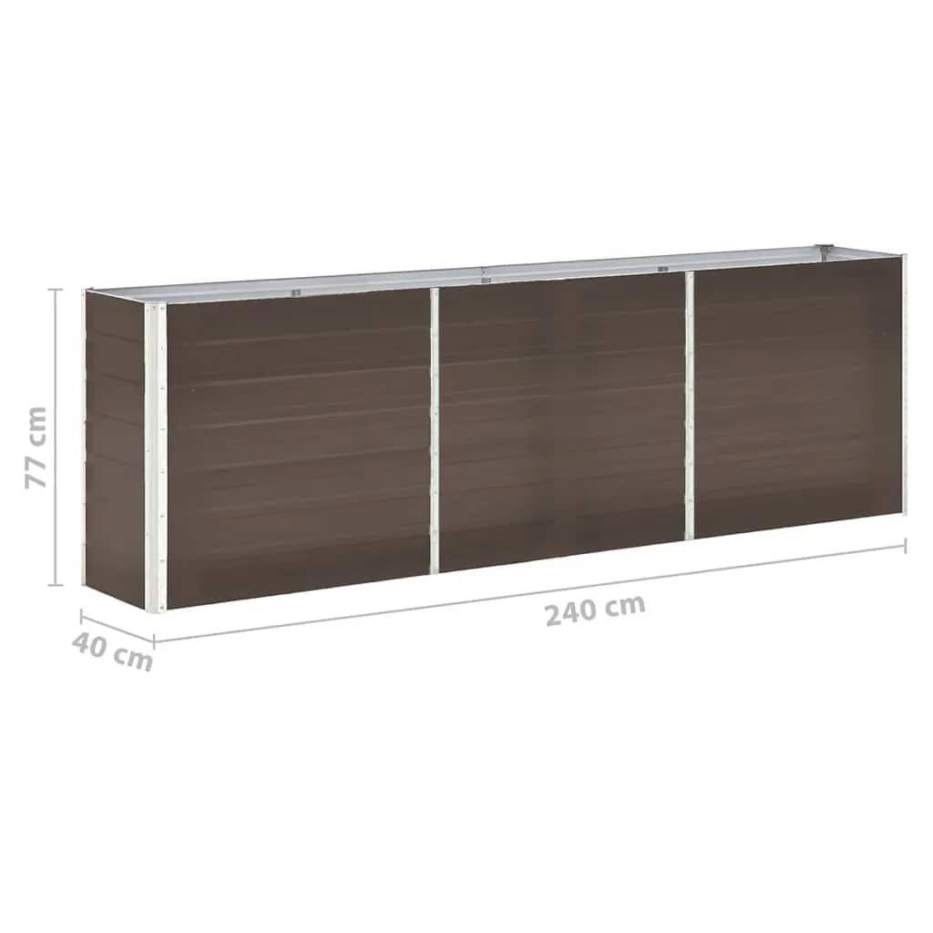 Plantenbak verhoogd 240x40x77 cm gegalvaniseerd staal bruin is nu te koop bij PeponiXL, paradijselijk wonen!