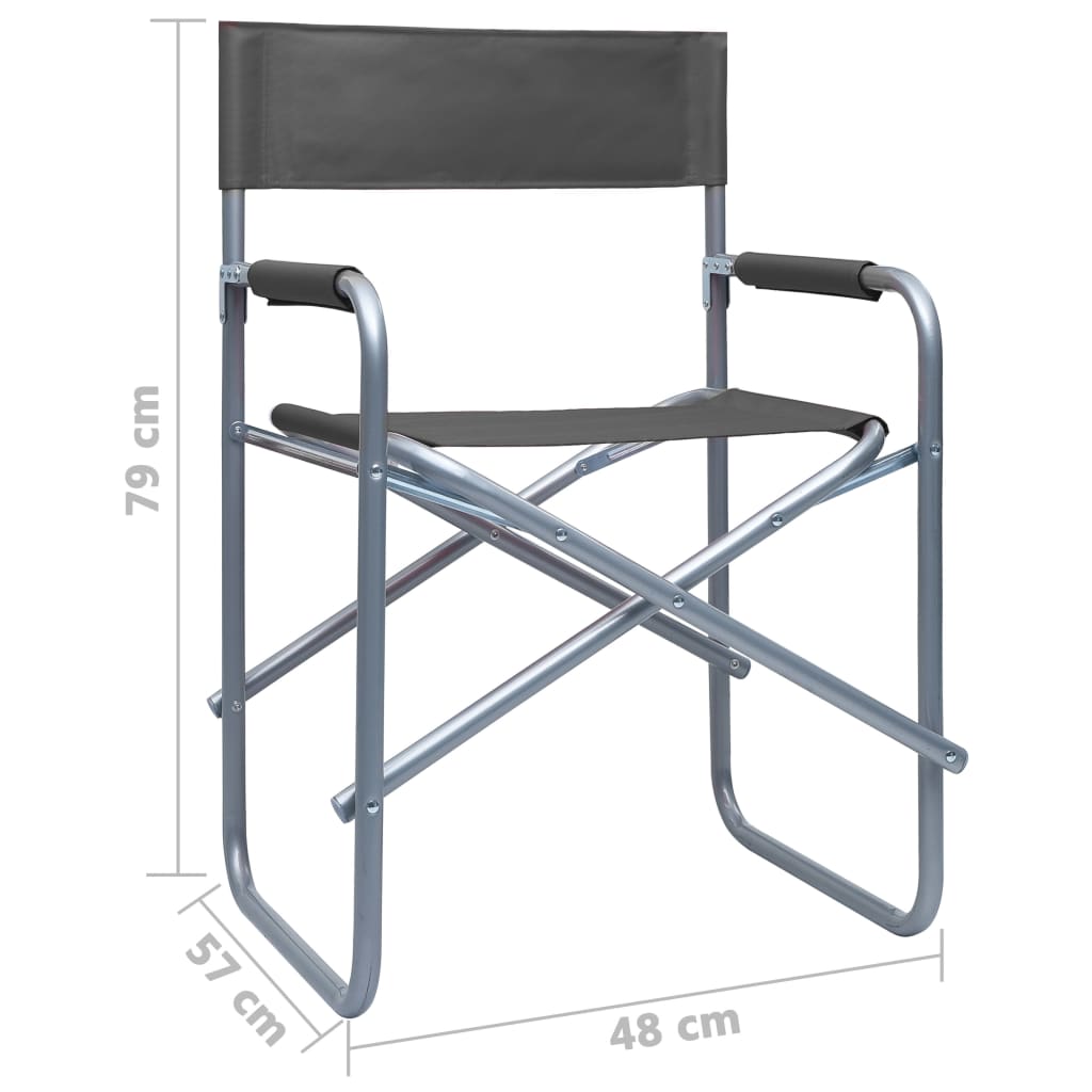 Regisseursstoelen 2 st staal grijs is nu te koop bij PeponiXL, paradijselijk wonen!