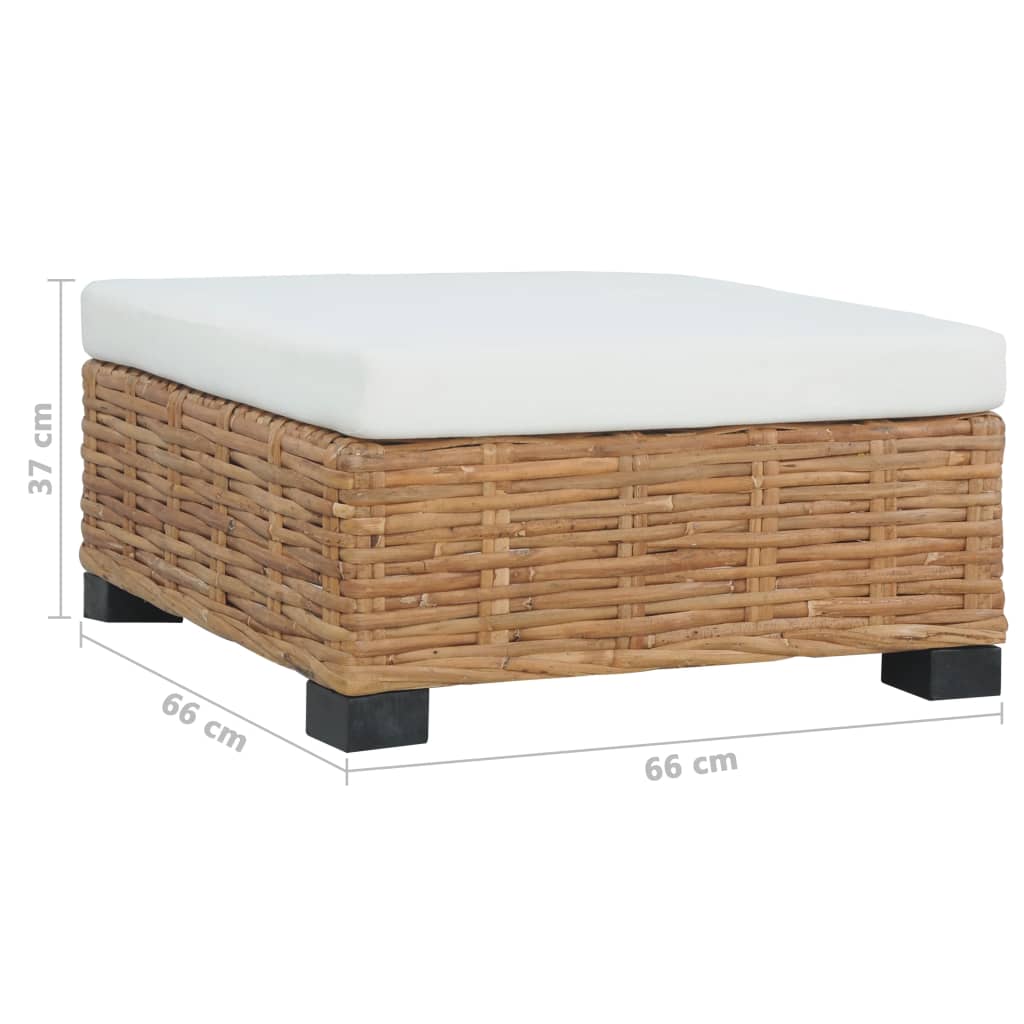Voetensteun met kussen natuurlijk rattan is nu te koop bij PeponiXL, paradijselijk wonen!