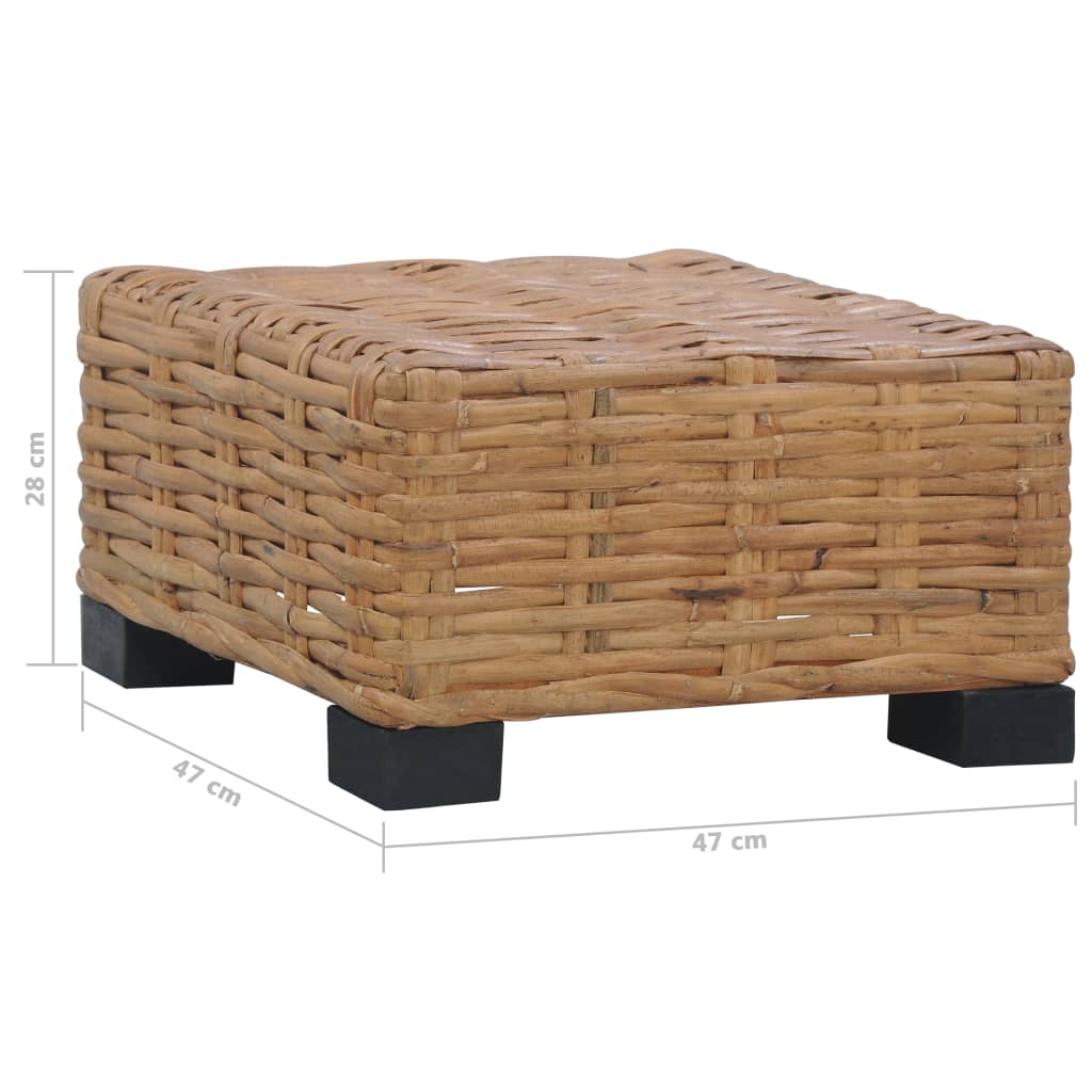 Salontafel 47x47x28 cm natuurlijk rattan is nu te koop bij PeponiXL, paradijselijk wonen!