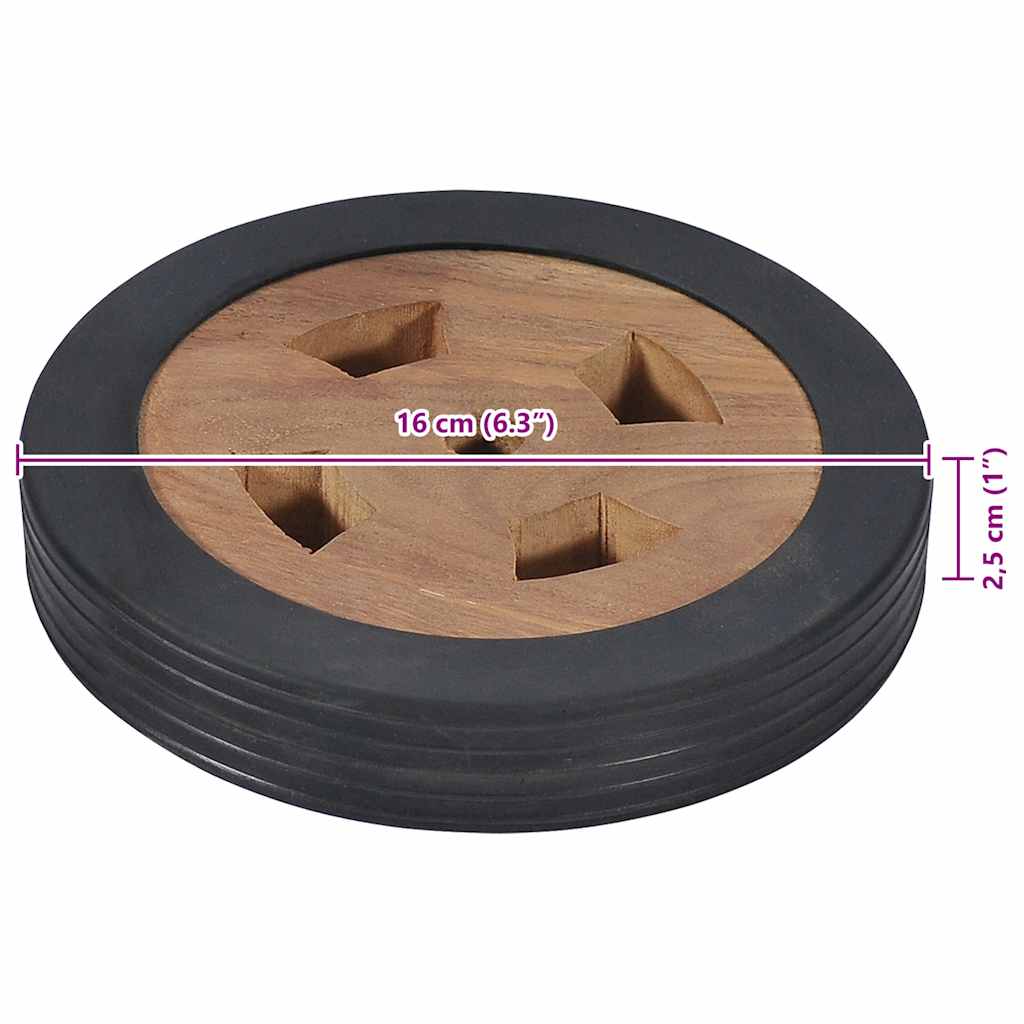 Reservewieltjes voor ligbed 2 st massief teakhout is nu te koop bij PeponiXL, paradijselijk wonen!