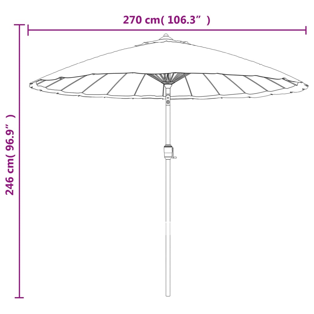 Parasol met aluminium paal 270 cm zwart is nu te koop bij PeponiXL, paradijselijk wonen!