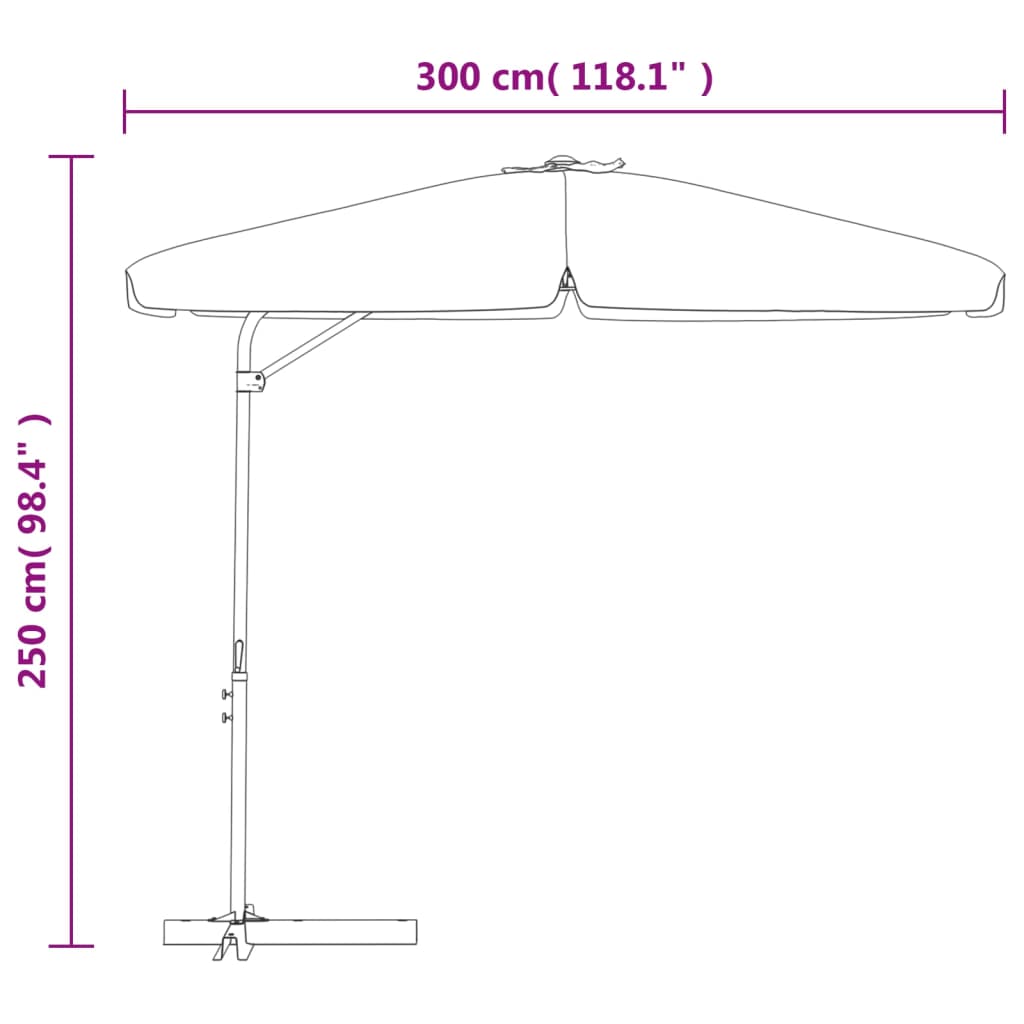 Parasol met stalen paal 300 cm bordeauxrood is nu te koop bij PeponiXL, paradijselijk wonen!
