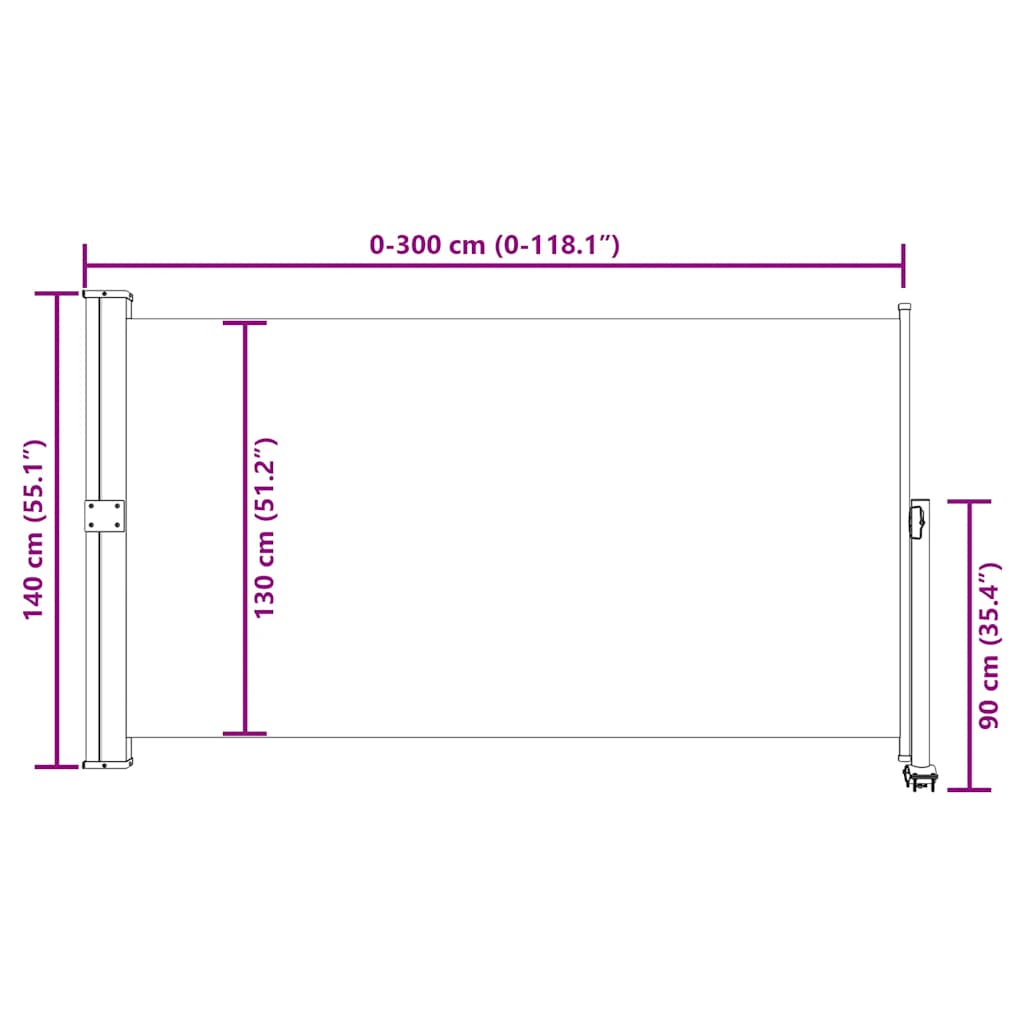 Tuinscherm uittrekbaar 140x300 cm blauw is nu te koop bij PeponiXL, paradijselijk wonen!