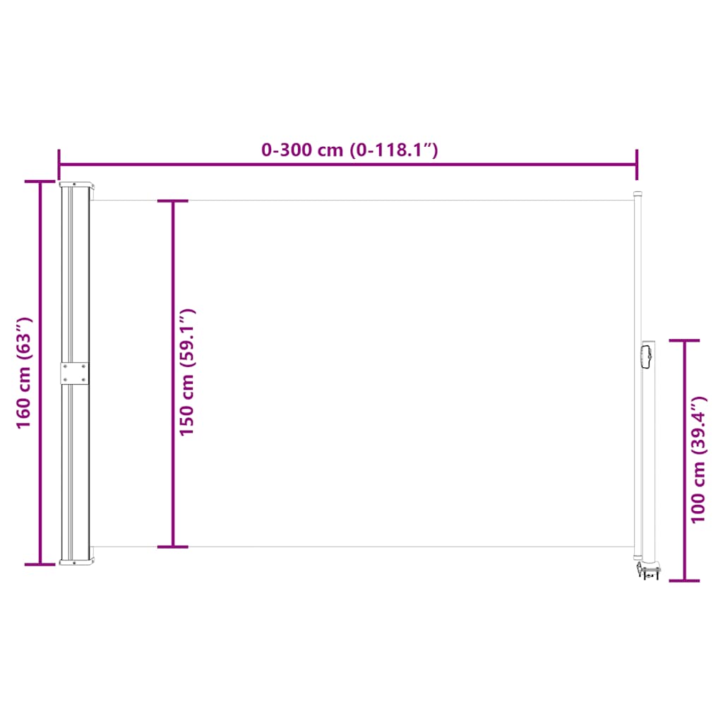 Tuinscherm uittrekbaar 160x300 cm rood is nu te koop bij PeponiXL, paradijselijk wonen!
