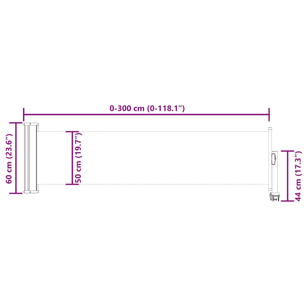 Tuinscherm uittrekbaar 60x300 cm crèmekleurig is nu te koop bij PeponiXL, paradijselijk wonen!