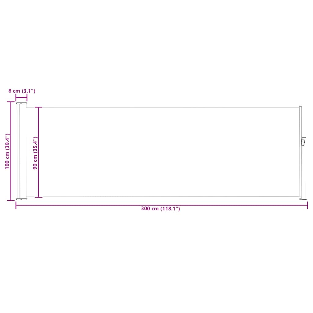 Tuinscherm uittrekbaar 100x300 cm crème is nu te koop bij PeponiXL, paradijselijk wonen!