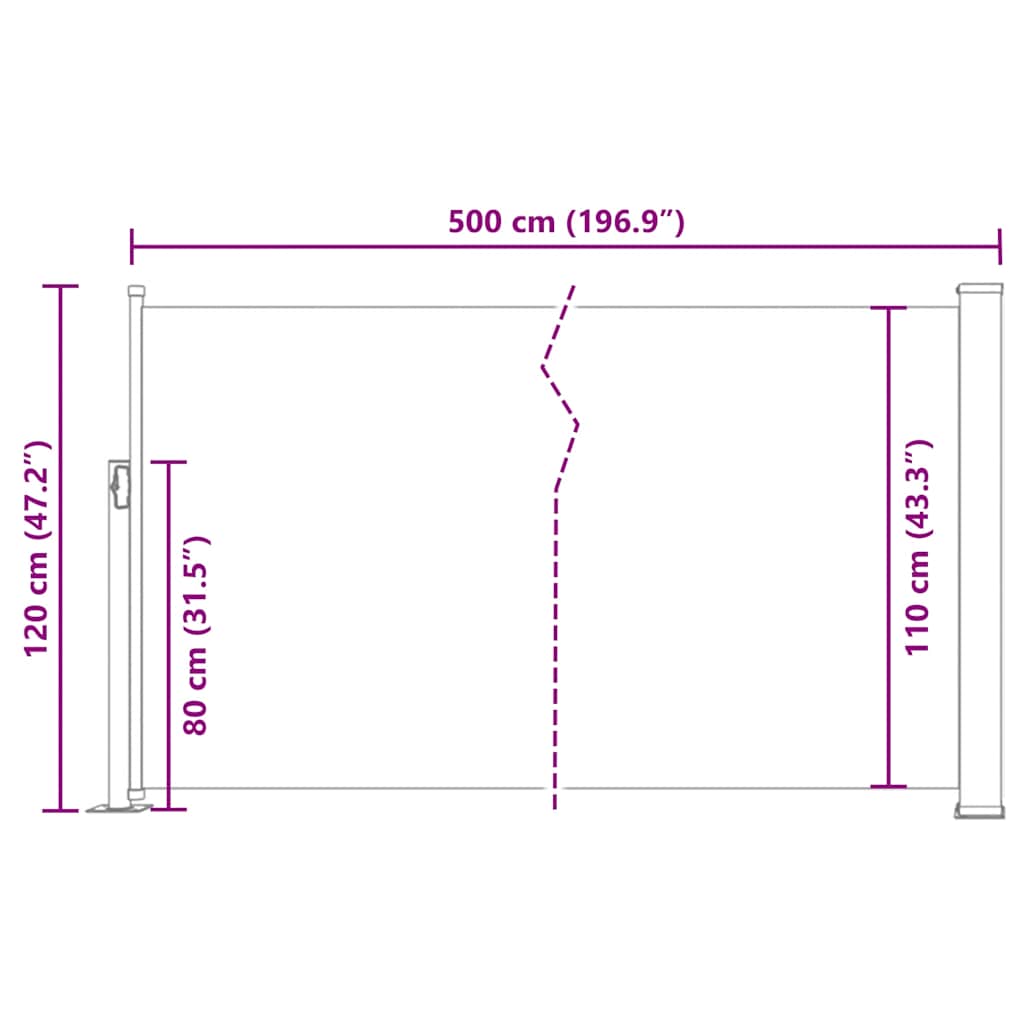 Tuinscherm uittrekbaar 120x500 cm rood is nu te koop bij PeponiXL, paradijselijk wonen!
