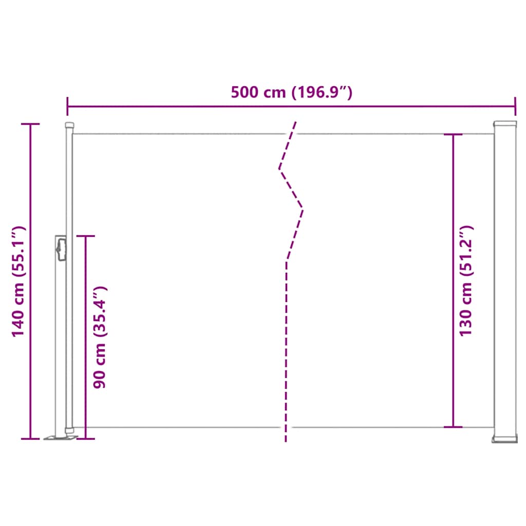 Tuinscherm uittrekbaar 140x500 cm zwart is nu te koop bij PeponiXL, paradijselijk wonen!