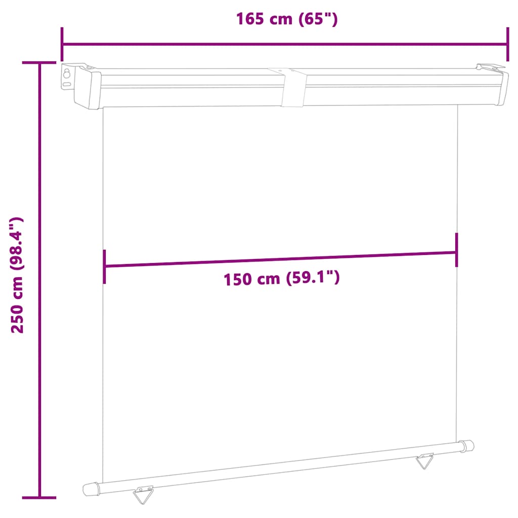 Balkonscherm 165x250 cm crèmekleurig is nu te koop bij PeponiXL, paradijselijk wonen!