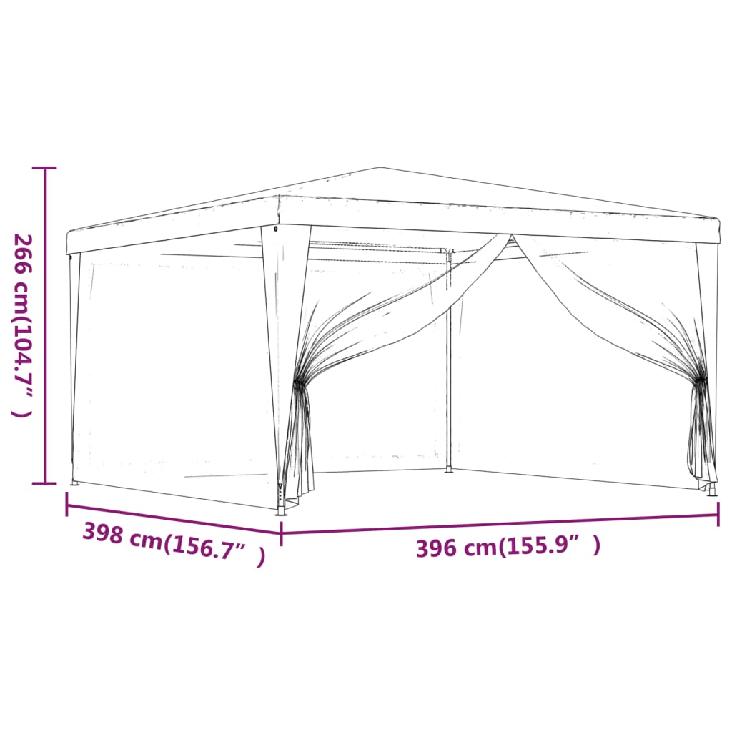 Partytent met 4 mesh zijwanden 4x4 m wit is nu te koop bij PeponiXL, paradijselijk wonen!