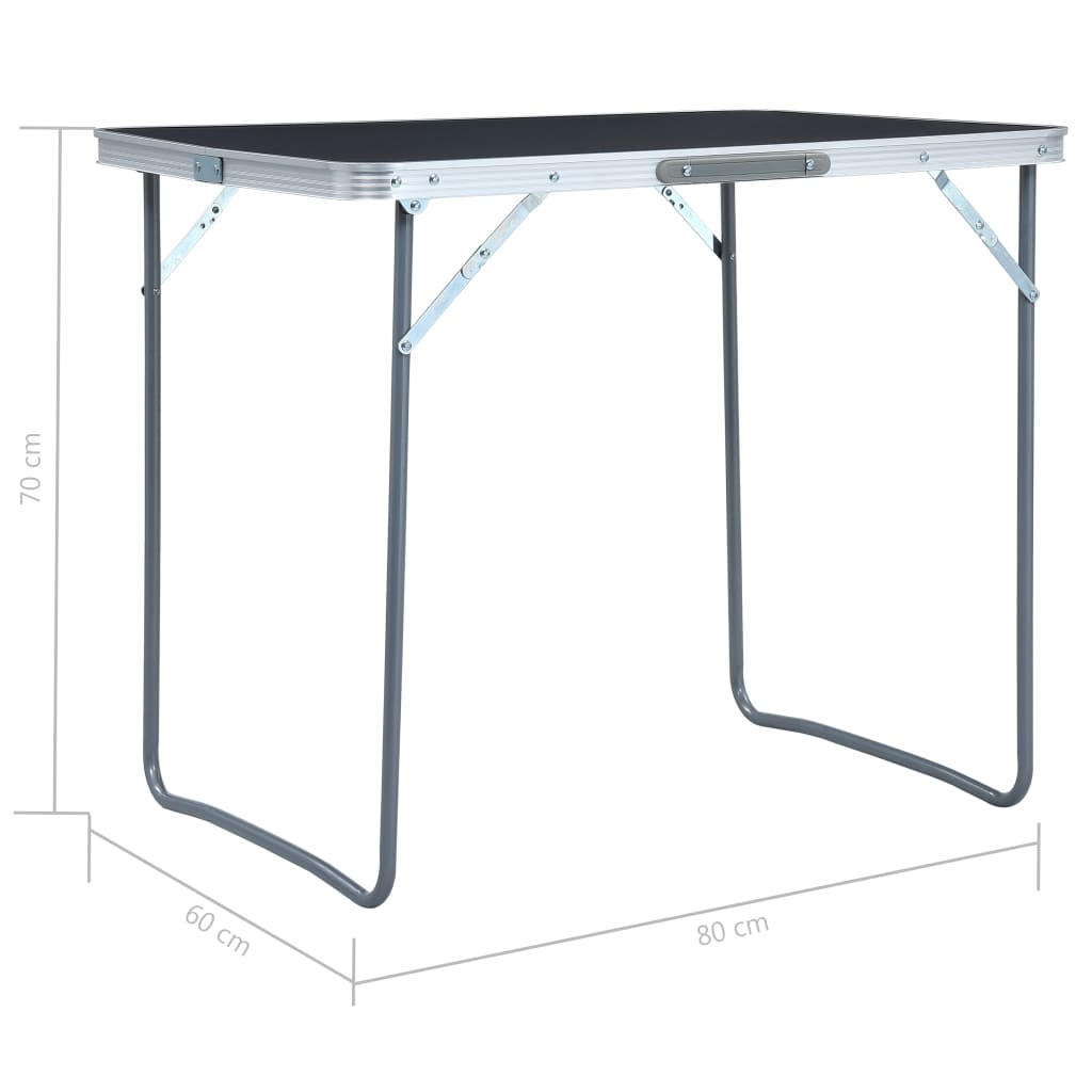 Campingtafel inklapbaar met metalen frame 80x60 cm grijs is nu te koop bij PeponiXL, paradijselijk wonen!