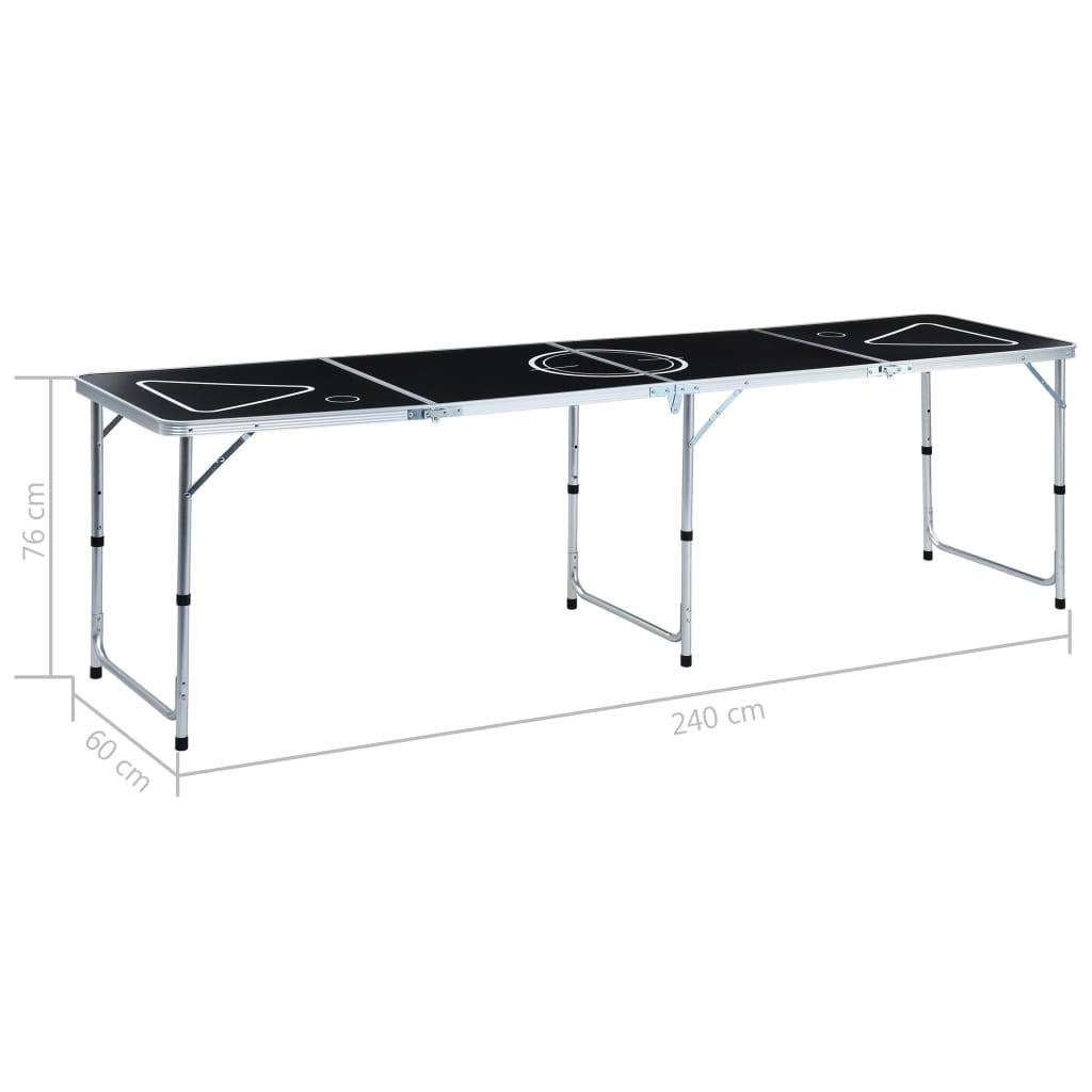 Bierpongtafel inklapbaar 240 cm zwart is nu te koop bij PeponiXL, paradijselijk wonen!