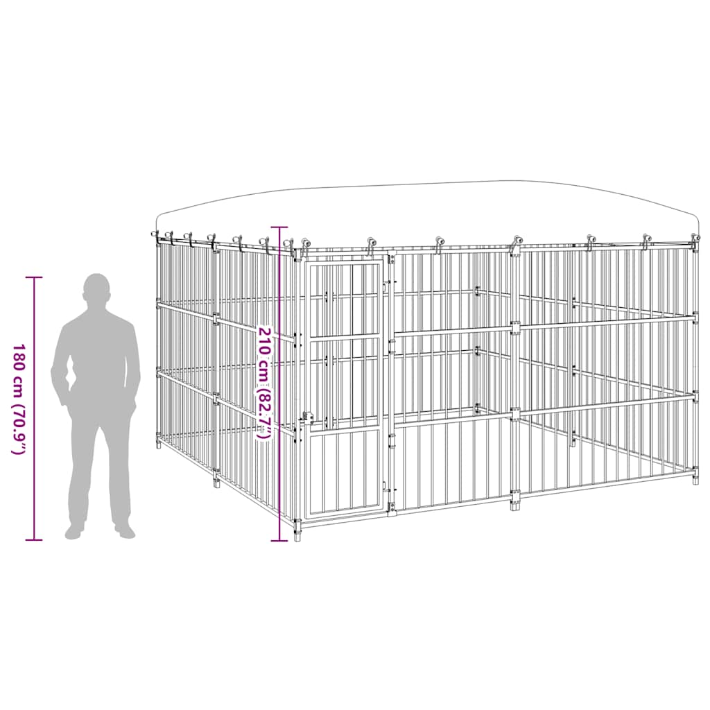 Hondenkennel voor buiten met dak 300x300x210 cm is nu te koop bij PeponiXL, paradijselijk wonen!