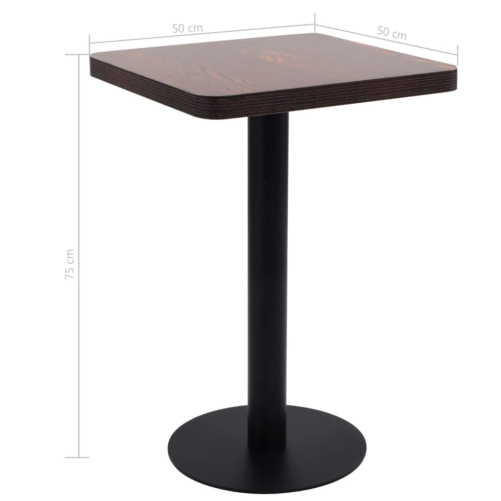 Bistrotafel 50x50 cm MDF donkerbruin is nu te koop bij PeponiXL, paradijselijk wonen!