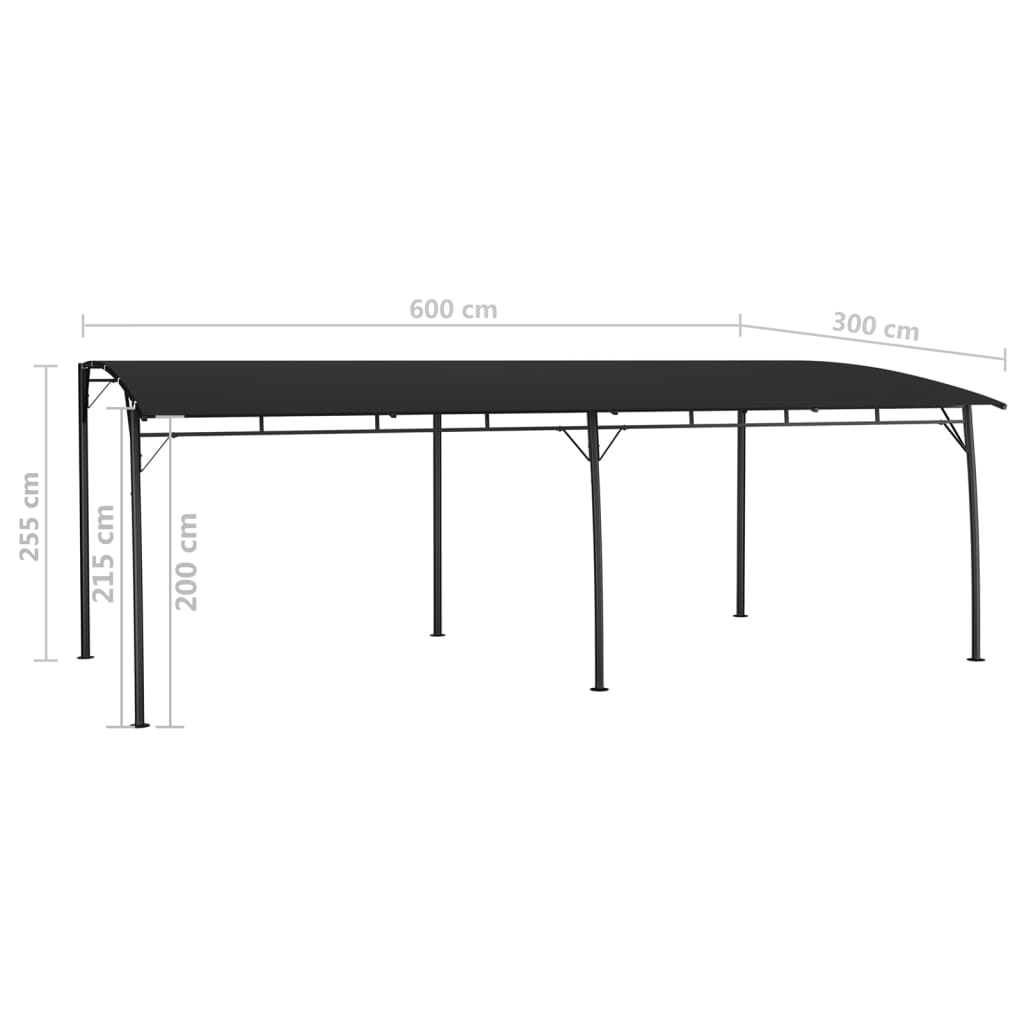 Zonneluifel 6x3x2,55 m antracietkleurig is nu te koop bij PeponiXL, paradijselijk wonen!