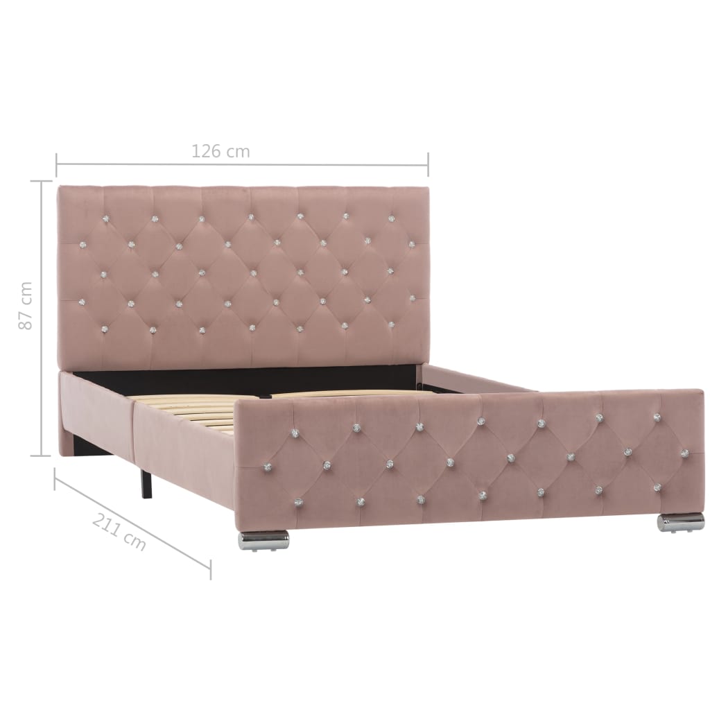 Bedframe fluweel roze 120x200 cm is nu te koop bij PeponiXL, paradijselijk wonen!