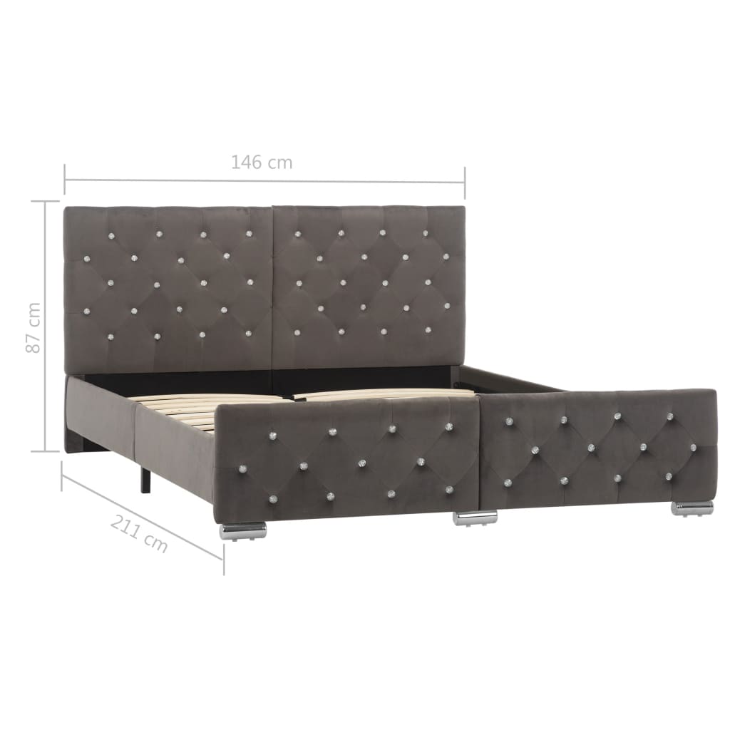 Bedframe fluweel grijs 140x200 cm is nu te koop bij PeponiXL, paradijselijk wonen!