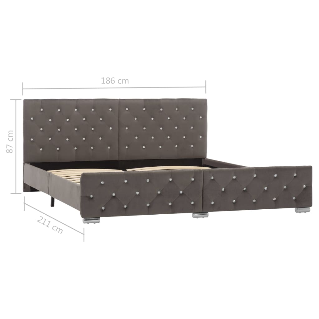 Bedframe fluweel grijs 180x200 cm is nu te koop bij PeponiXL, paradijselijk wonen!
