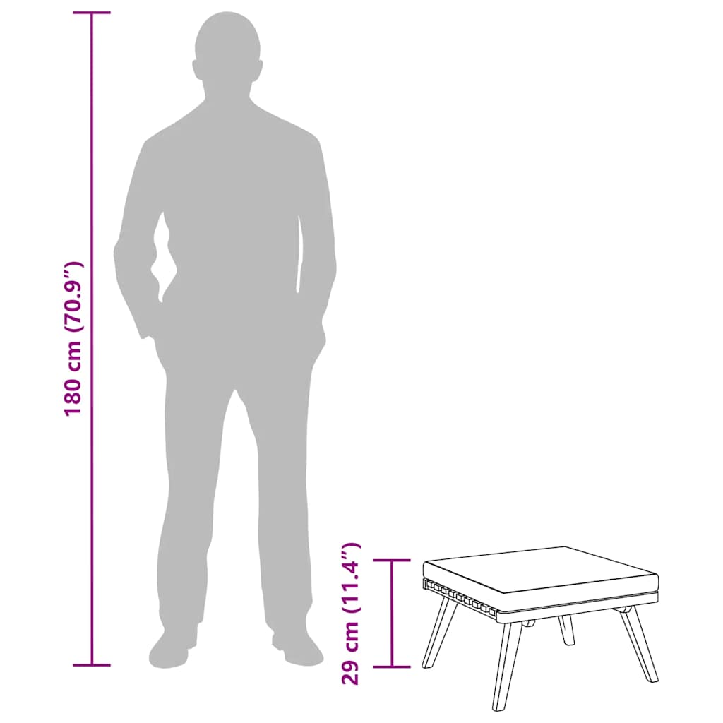Tuinvoetenbank met kussen 60x60x29 cm massief acaciahout is nu te koop bij PeponiXL, paradijselijk wonen!