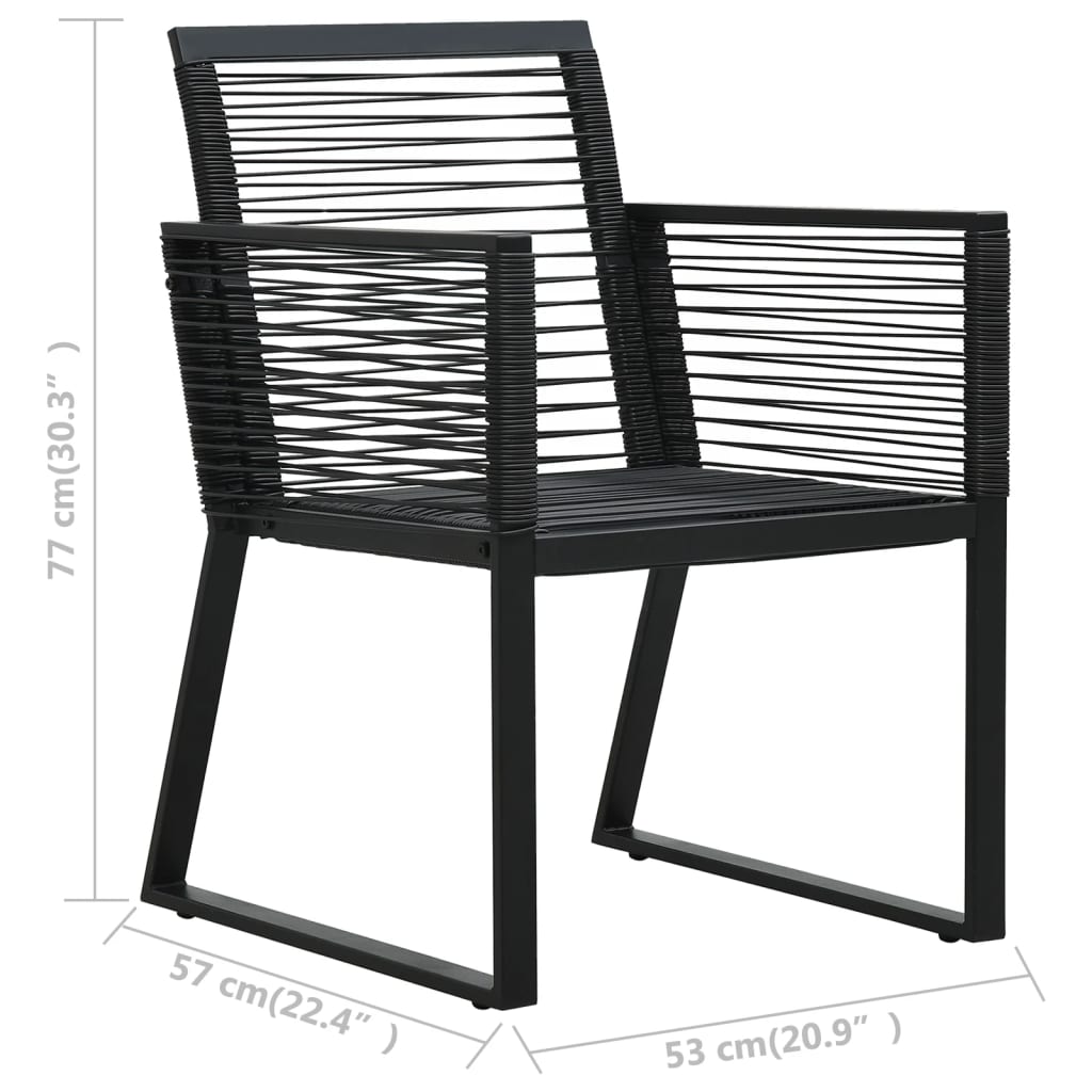 Tuinstoelen 2 st PVC-rattan zwart is nu te koop bij PeponiXL, paradijselijk wonen!