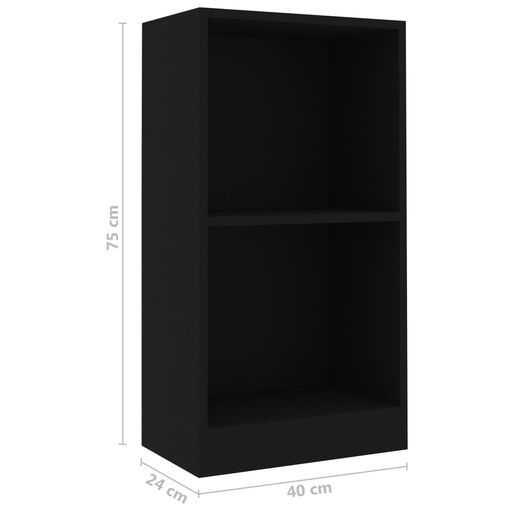 Boekenkast 40x24x75 cm bewerkt hout zwart is nu te koop bij PeponiXL, paradijselijk wonen!