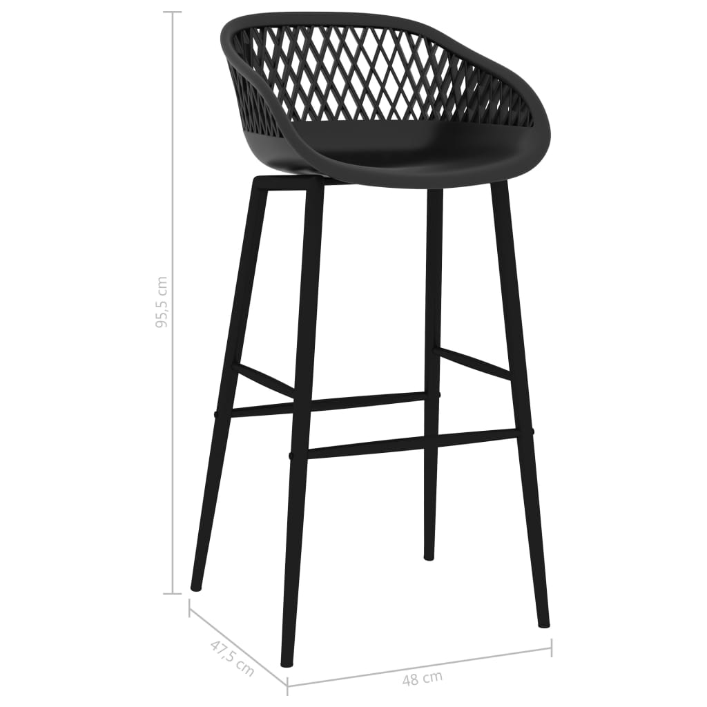 Barstoelen 2 st zwart is nu te koop bij PeponiXL, paradijselijk wonen!