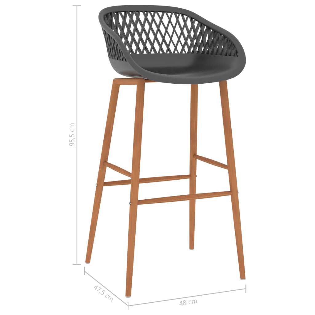 Barstoelen 2 st grijs is nu te koop bij PeponiXL, paradijselijk wonen!