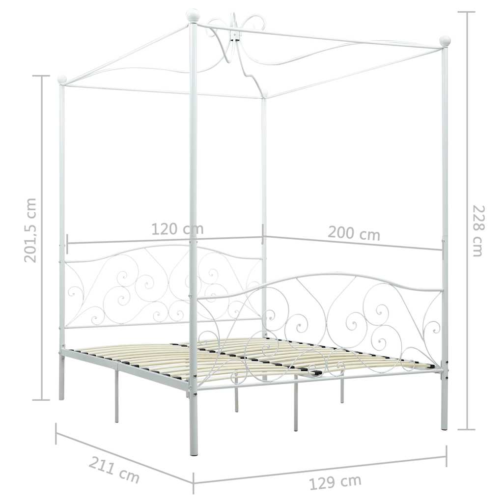 Hemelbedframe metaal wit 120x200 cm is nu te koop bij PeponiXL, paradijselijk wonen!
