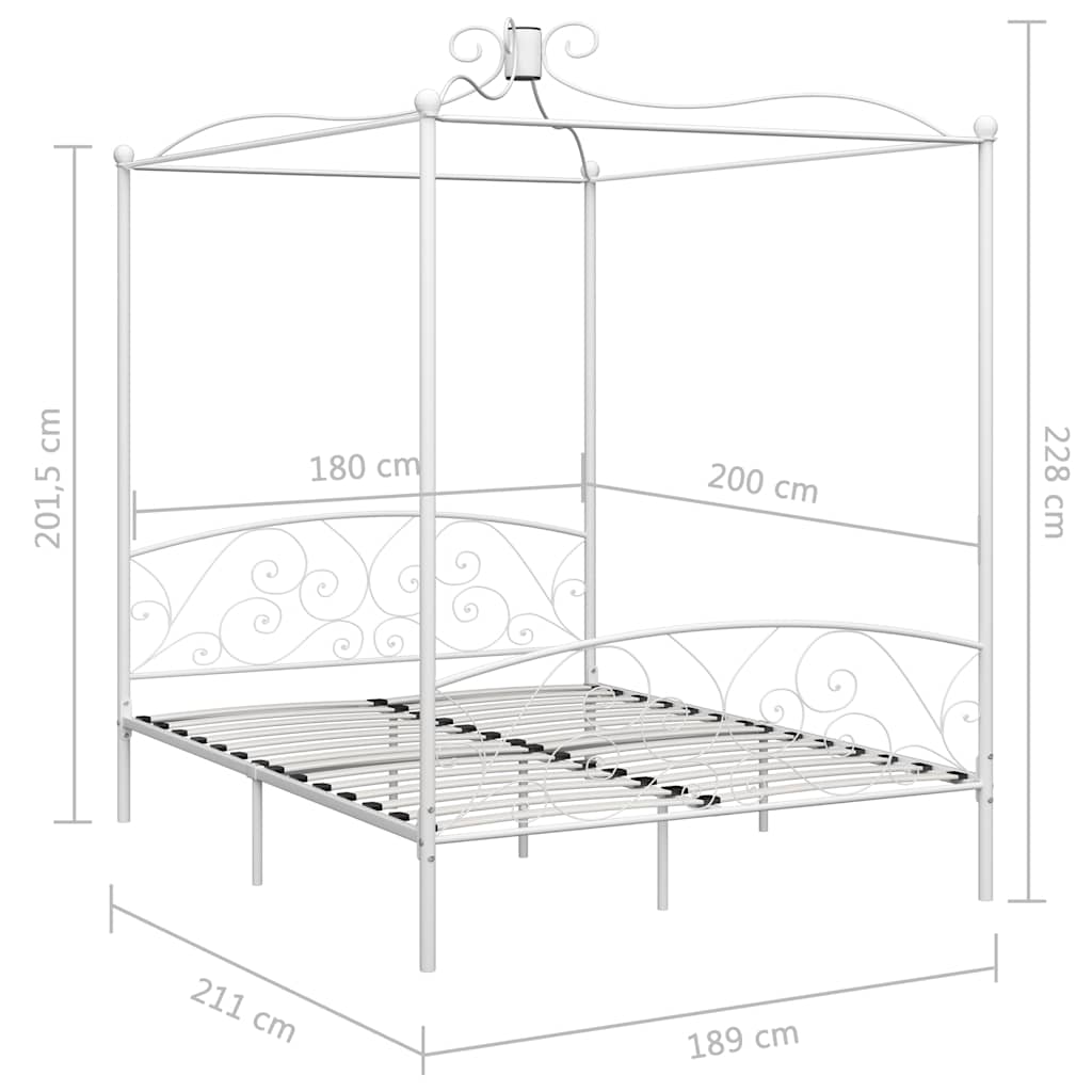 Hemelbedframe metaal wit 180x200 cm is nu te koop bij PeponiXL, paradijselijk wonen!