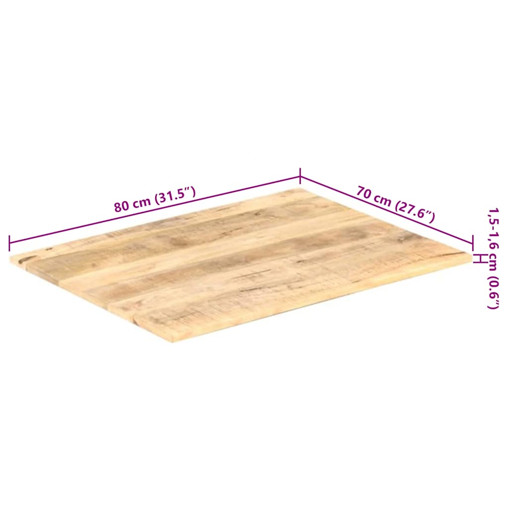 Tafelblad 15-16 mm 80x70 cm massief mangohout is nu te koop bij PeponiXL, paradijselijk wonen!