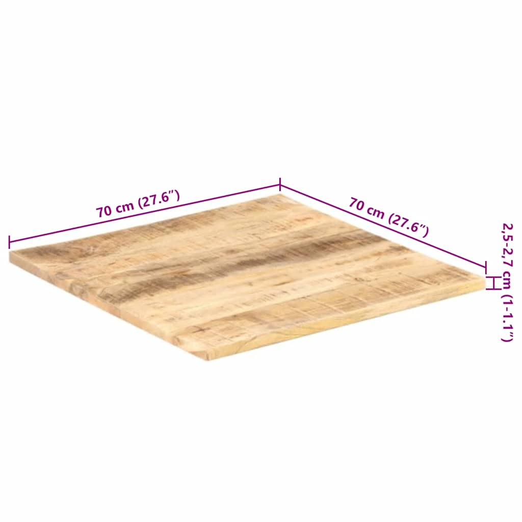 Tafelblad 25-27 mm 70x70 cm massief mangohout is nu te koop bij PeponiXL, paradijselijk wonen!