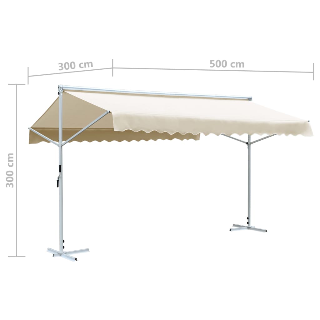 Luifel vrijstaand 500x300 cm crème is nu te koop bij PeponiXL, paradijselijk wonen!