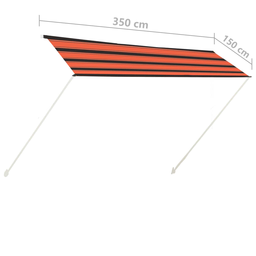 Luifel uittrekbaar 350x150 cm oranje en bruin is nu te koop bij PeponiXL, paradijselijk wonen!