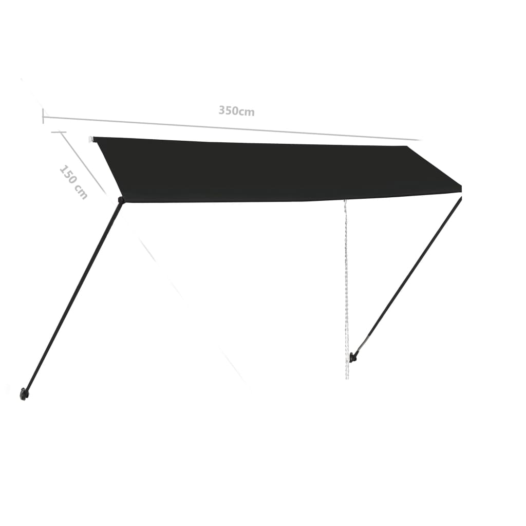 Luifel uittrekbaar met LED 350x150 cm antraciet is nu te koop bij PeponiXL, paradijselijk wonen!