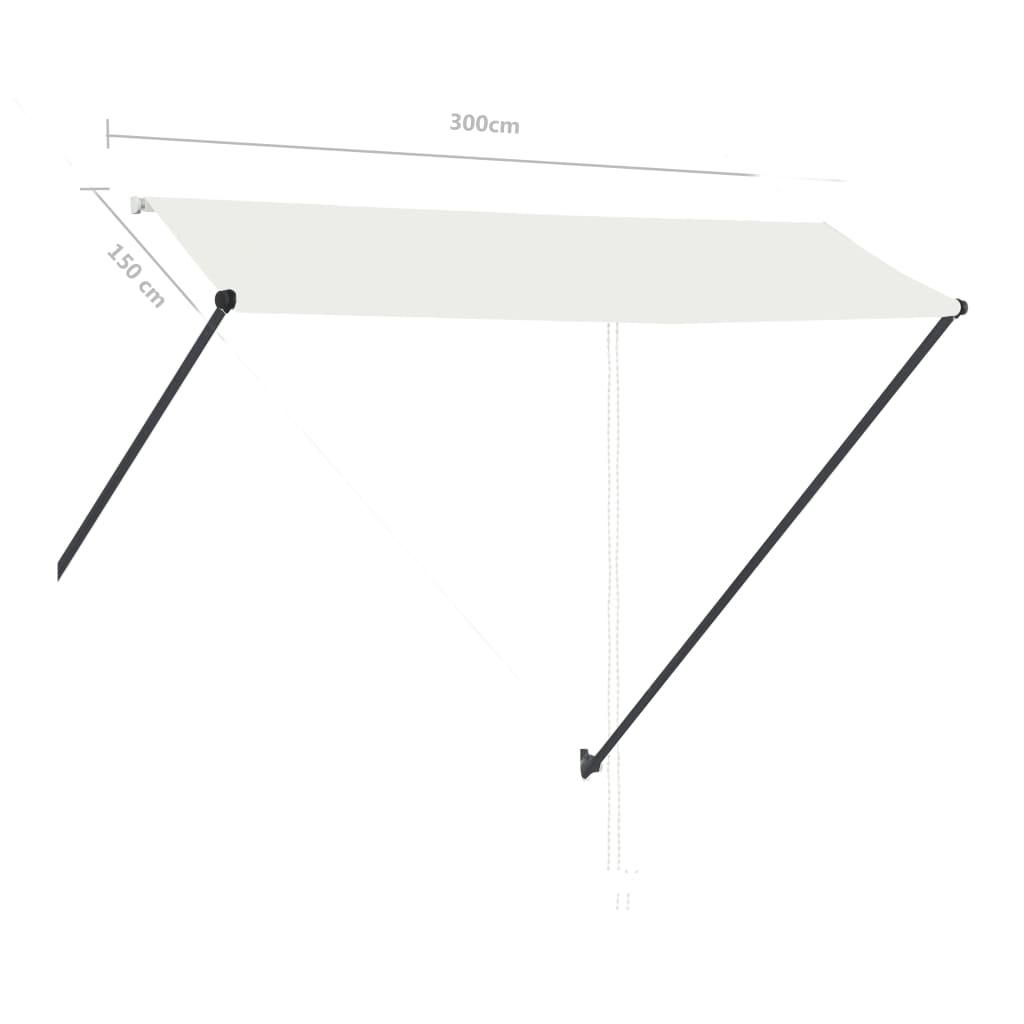 Luifel uittrekbaar met LED 300x150 cm crème is nu te koop bij PeponiXL, paradijselijk wonen!