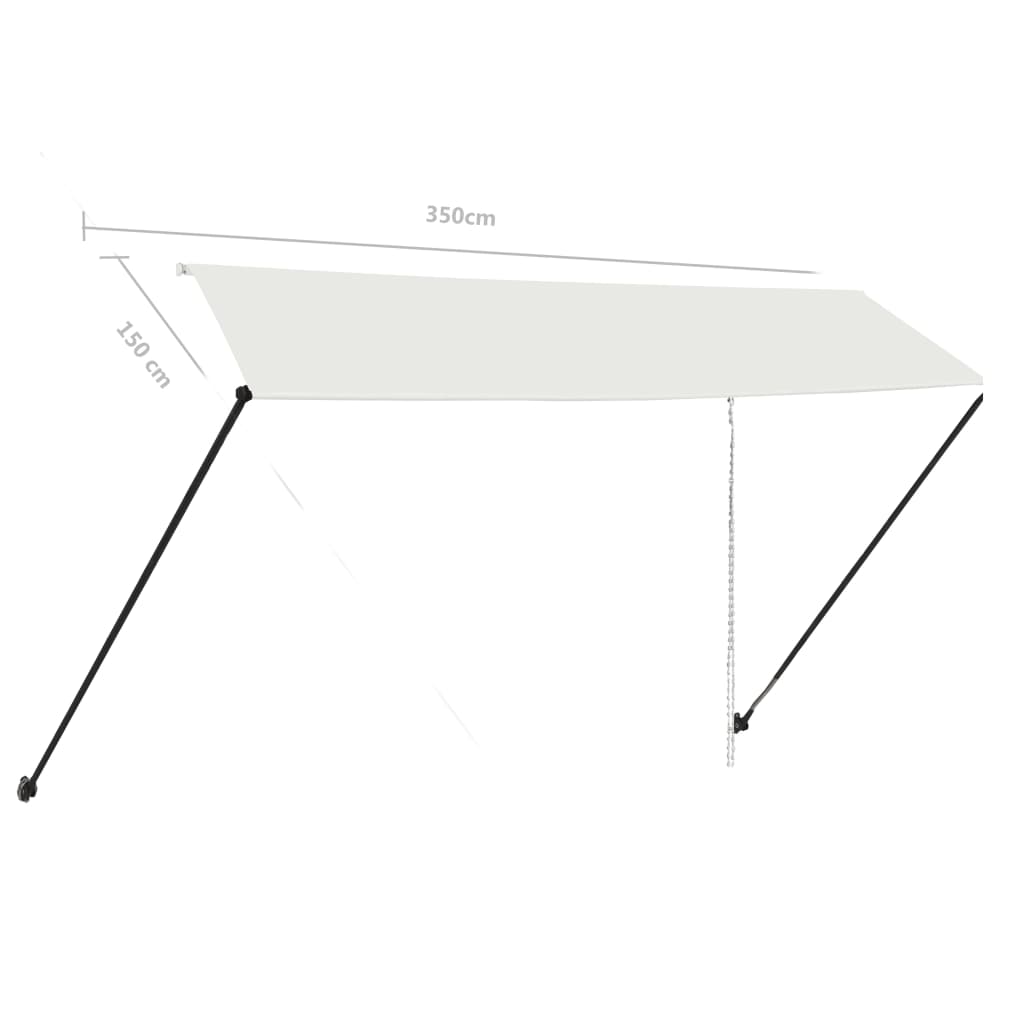 Luifel uittrekbaar met LED 350x150 cm crème is nu te koop bij PeponiXL, paradijselijk wonen!