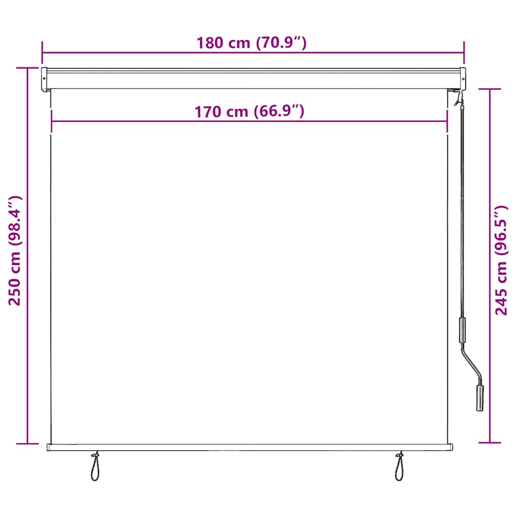 Rolgordijn voor buiten 170x250 cm crème is nu te koop bij PeponiXL, paradijselijk wonen!