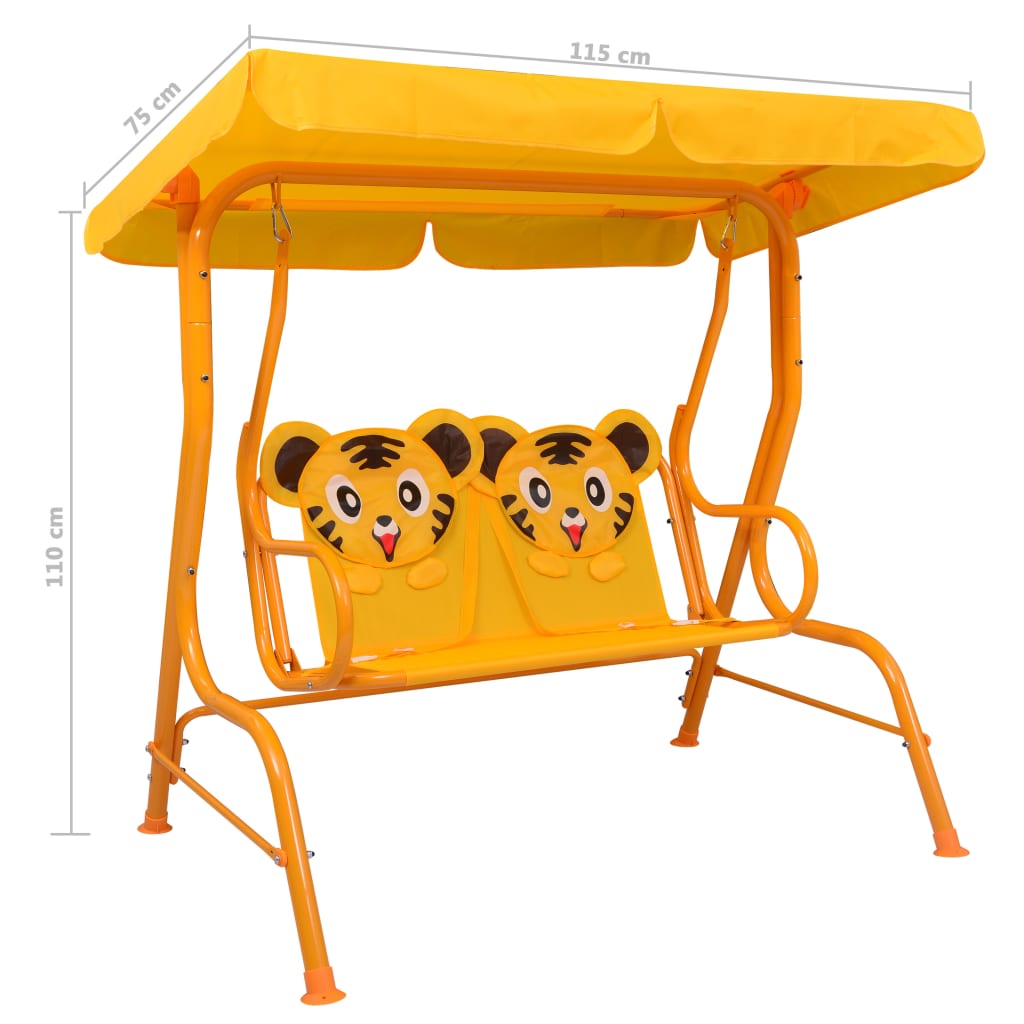 Kinderschommelbank 115x75x110 cm stof geel is nu te koop bij PeponiXL, paradijselijk wonen!
